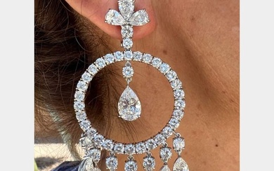Platinum Diamond Chandelier Earrings
