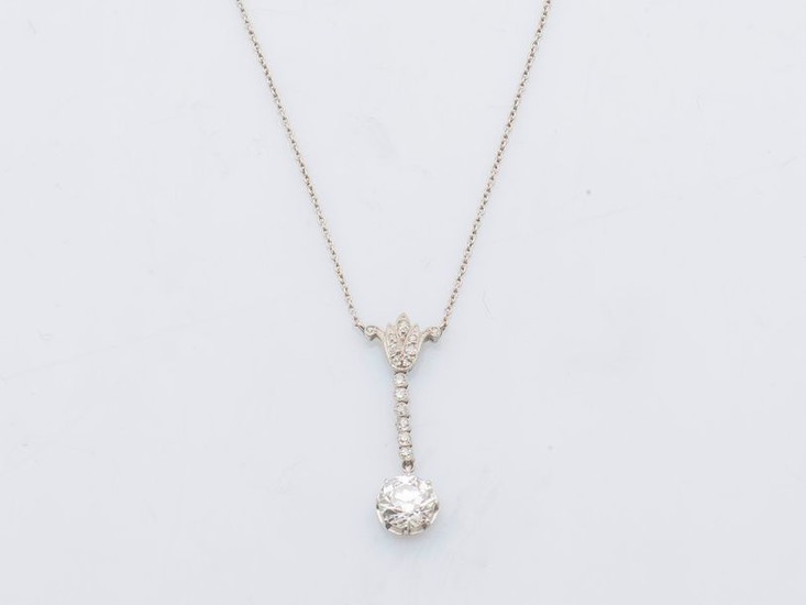 Platinum necklace (950 thousandths) composed of a fine...