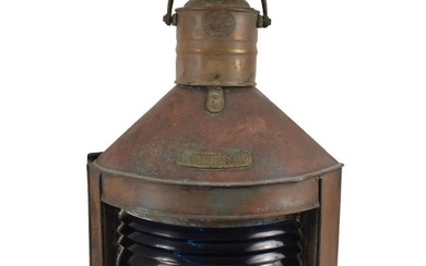 R. Pickersgill Starboard Nautical Lamp - An antique nautical copper & brass starboard lantern, now
