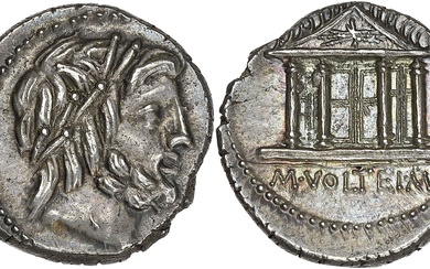 RÉPUBLIQUE ROMAINE Volteia, Marcus Volteius. Denier ND (78 av. J.-C.), Rome. RRC.385/1 ; Argent -...