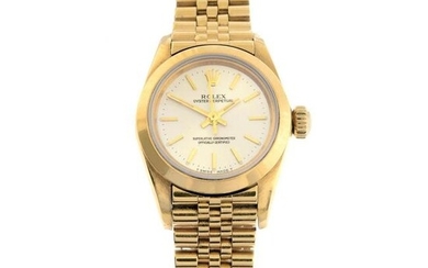 ROLEX - an Oyster Perpetual Datejust bracelet watch. Circa 1996. 18ct yellow gold case. Case width