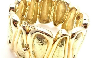 Rare! Authentic Tiffany & Co 18k Yellow Gold Wide Bangle Bracelet