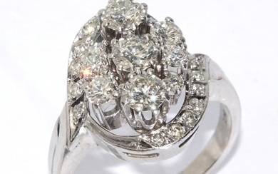 Ring - 14 kt. White gold - 1.68 tw. Diamond (Natural)
