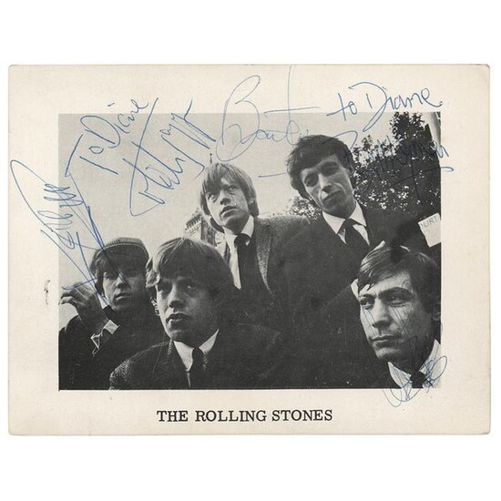 Rolling Stones Signed 1964 Decca Promotional Card