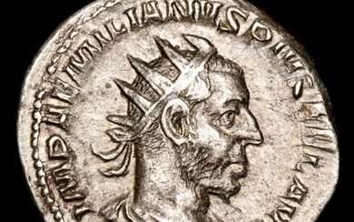 Roman Empire. Aemilian (AD 253). AR Antoninianus,Rome - SPES PVBLICA, Spes holding flower and raising hem of skirt