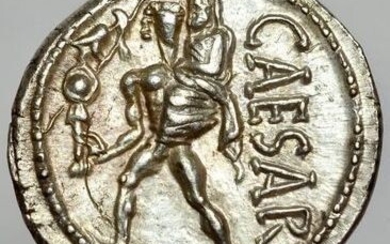 Roman Republic. Julius Caesar. 47-46 BC. AR Denarius, mint moving in the North of Africa