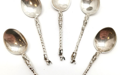 SET OF 5 DUTCH? SILVER APOSTLE SPOONS BY RINZE JANS SPAANSTRA?