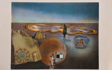 Salvador Dali (espagnol, 1904-1989), À la recherche de la quatrième dimension, lithographie sur papier, signée...