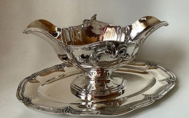 Sauce boat, Sauce bowl (1) - .950 silver - Georges Falkenberg - Parijs - 1894-1928 - France