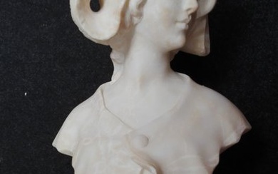 Sculpture, Busto di fanciulla - 46.5 cm - White Carrara marble