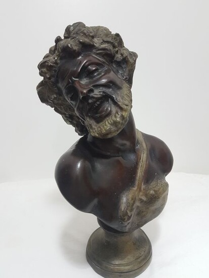 Sculpture, Drunk satyr (1) - Bronze (patinated) - Second half 20th century