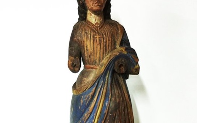 Sculpture, Spanish Colonial - Our Lady of Sorrows, "Dolorosa" circa 1700 - 76 cm - Wood