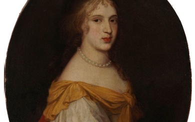 Scuola del XVII secolo Ritratto di dama con collier di perle