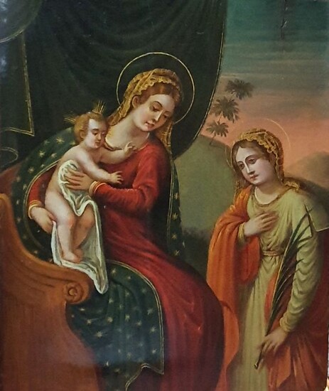 Scuola italiana, XIX secolo - Madonna con bambino
