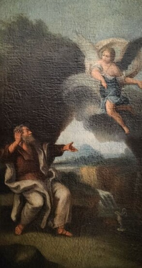 Scuola italiana del XVII-XVIII secolo - Zaccaria e l'angelo