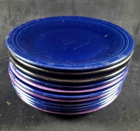 Set of 12 Homer Laughlin Fiesta Ware Cobalt Purple and