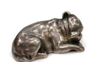 Silver Dog in the Faberge style, Russia 1920 century