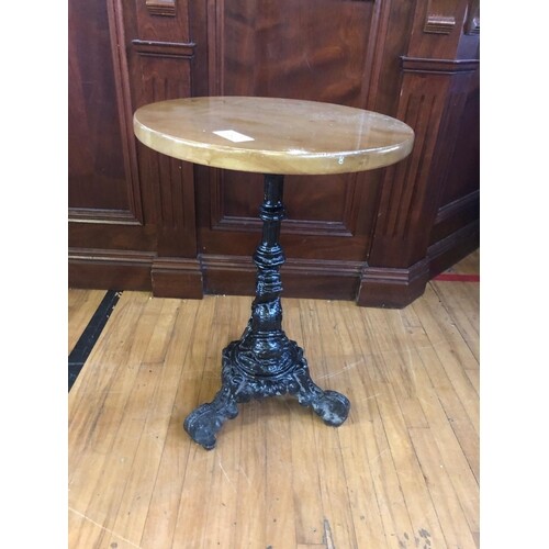 Small proportion circular bar table with cast iron base W 50...