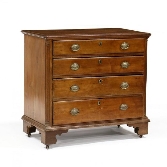 Southern Chippendale Walnut Bachelor's Chest of Drawers
