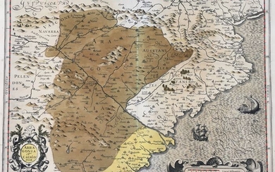 Spain, Aragon, Catalunia; Mercator / Hondius - Arragonia et Catalonia - 1601-1620