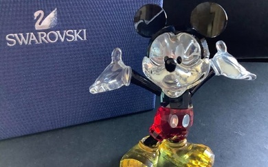 Swarovski SIGNED Crystal Multi-Colored Disney Mickey Mouse WITH ORIG BOX