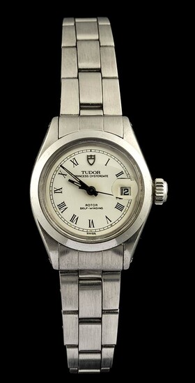 TUDOR OYSTERDATE PRINCESS Lady wristwatch, 1979 steel case, white...