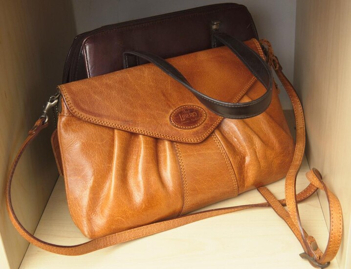 TWO LEATHER HANDBAGS INCLUDING MILLENI