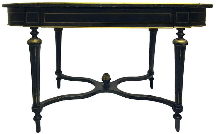 Table in black ebonized wood, Napoleon III, 1850-1870.