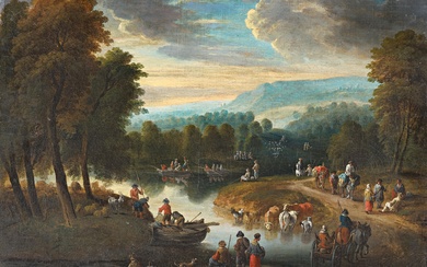 Theobald Michau - Figures by a Riverbank