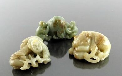 Three Chinese reticulated jade and hards