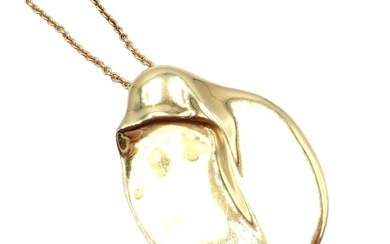 Tiffany & Co Peretti 18k Yellow Gold Madonna Pendant Extra Large Necklace 30"