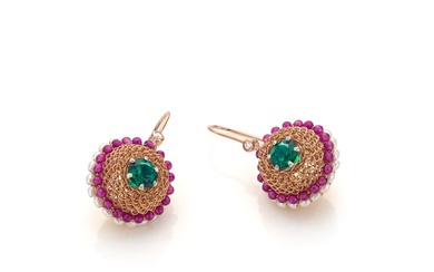 Tove Rygg - Emerald - 18kt gold - Gold-plated, Rose gold, Silver - Earrings