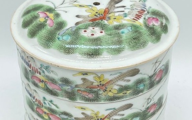 Tureen - Food stacking boxes with butterfly decor - Porcelain