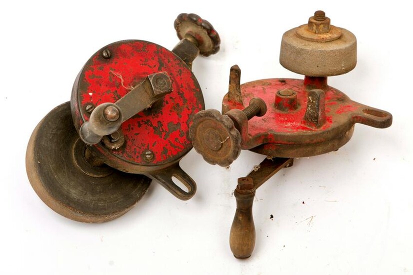 Two 1950s Hand-Operated Axle Grinders