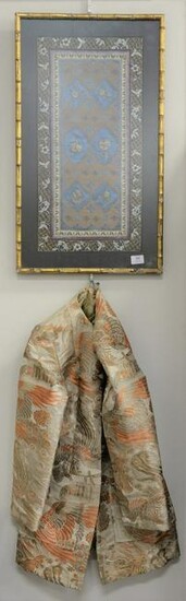 Two Chinese silk embroidered items to include framed