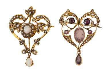 Two Edwardian brooches