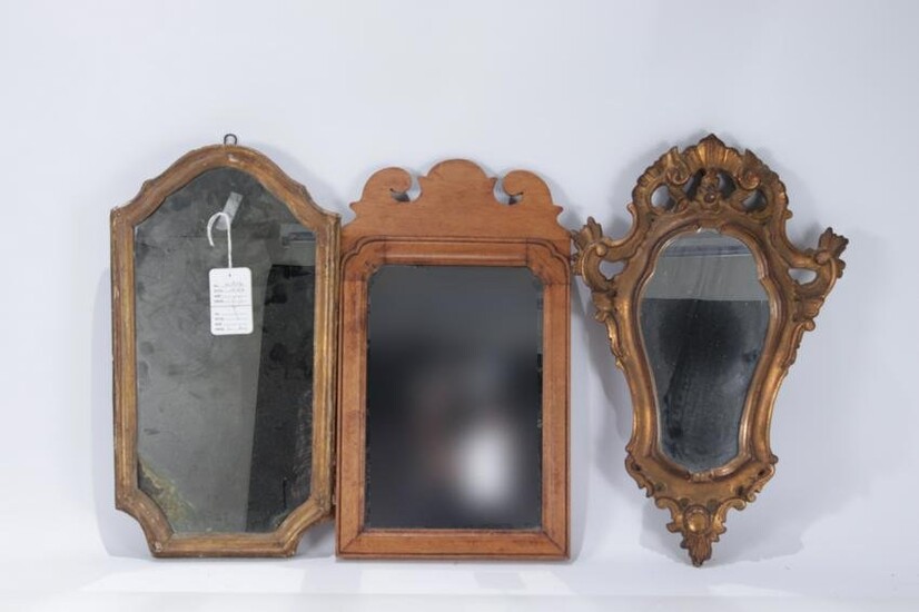 Two Giltwood Mirrors and a Scroll-Cut Mirror