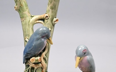 Two Weller Pottery Company 'Brighton' Kingfishers