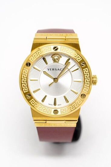 Versace - Greca Logo Gold Red Leather - VEVH00420 "NO RESERVE PRICE" - Women - 2011-present