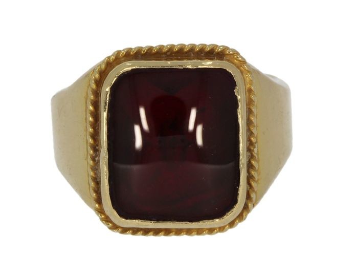 Vintage zegel - 18 kt. Gold - Ring Ruby