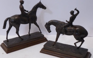 WALTER ROCHE (1847-1921) a pair of 19th century bronze...