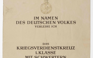 WORLD WAR II GERMAN AWARD DOCUMENTS (2)