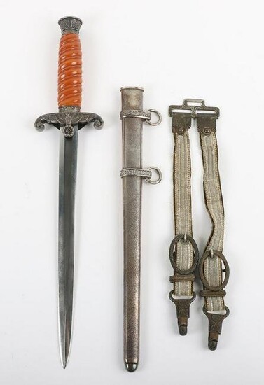 WW2 German Army Officers Dress Dagger with Straps by Carl Eickhorn Solingen