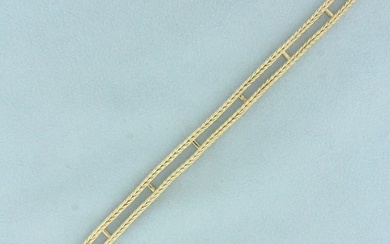 Wheat Link Tennis Bracelet Jacket in 14k Yellow Gold