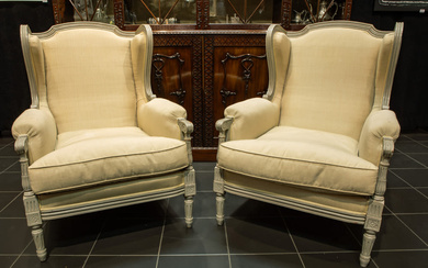 pair of Louis XV-style armchairs with fr