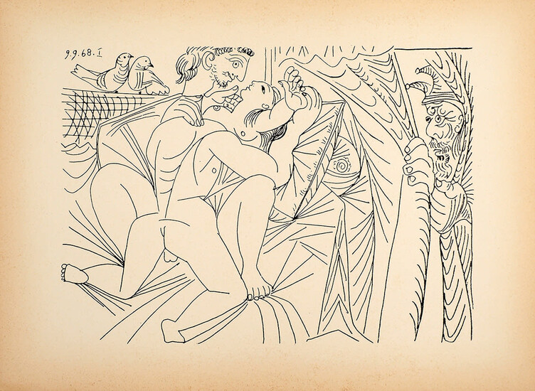 Две репродукции эротических гравюр Пабло Пикассо из уникальной серии...