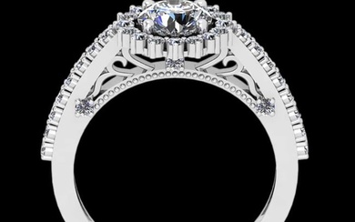 1.15 Ctw VS/SI1 Diamond 14K White Gold Engagement Halo Ring