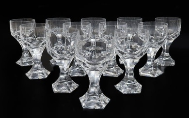12 Baccarat France Crystal Glass Water Goblets in Mecure, Signed