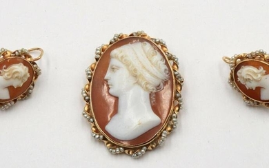 14Kt Yellow Gold Cameo Suite