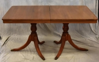 Regency style double pedestal dining table